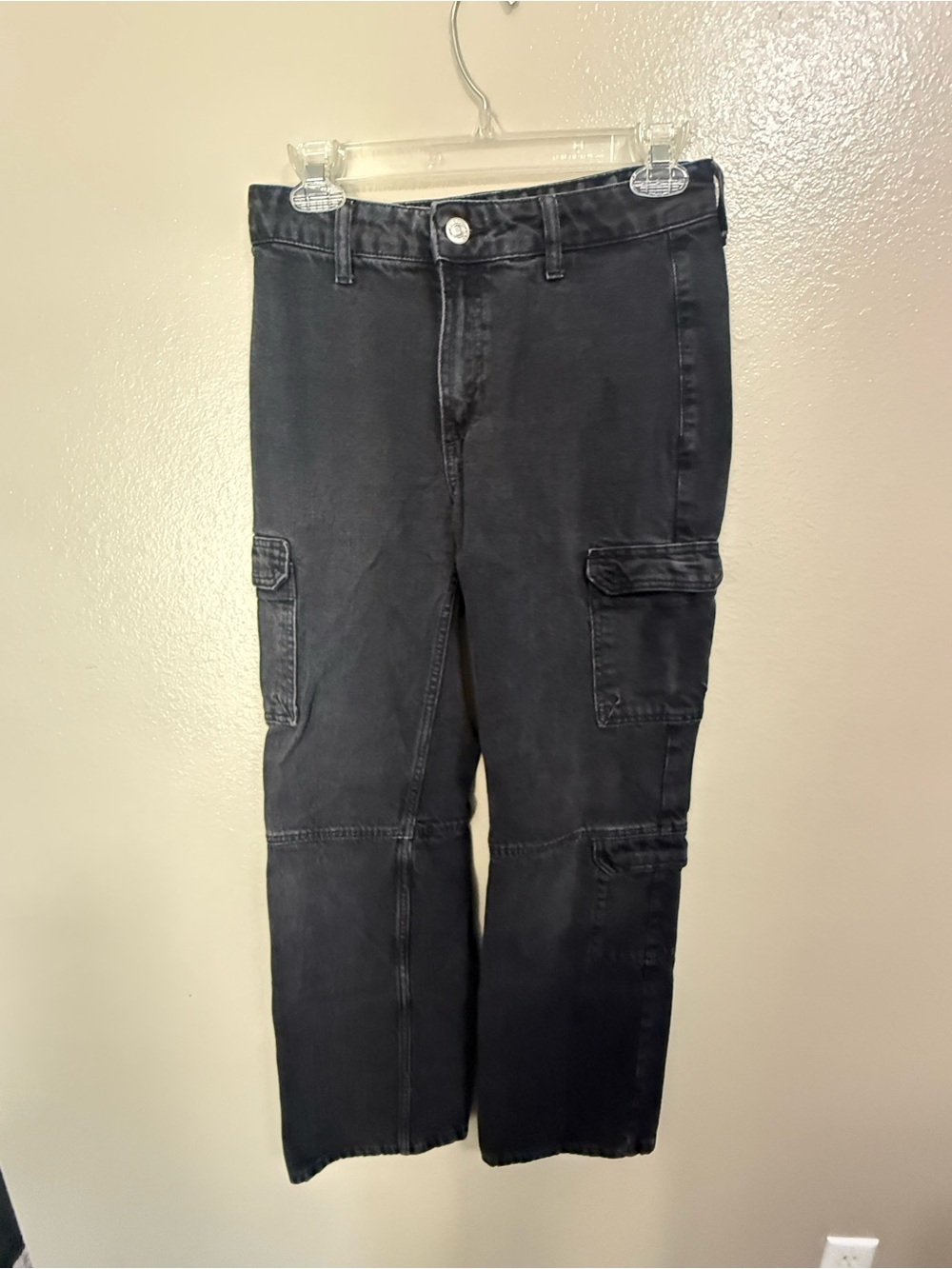 Zara Men's Black Relaxed Cargo Jeans